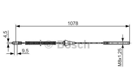 Трос, стояночная тормозная система - (522614, 522642, 90445986) BOSCH 1987477310