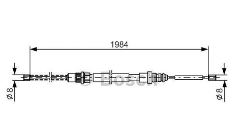 Трос, стояночная тормозная система - BOSCH 1987477335