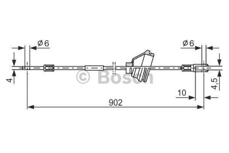 Трос, стояночная тормозная система - (3A0609721, 3A0609721B) BOSCH 1 987 477 349