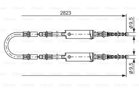 Трос, стояночная тормозная система - (92VB2853AD, 6658706, 6636170) BOSCH 1 987 477 369