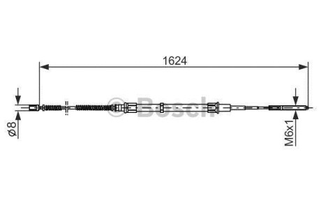 Трос, стояночная тормозная система - (3A0609721, 3A0609721B) BOSCH 1 987 477 407