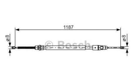 Трос, стояночная тормозная система - (7700823689) BOSCH 1987477472