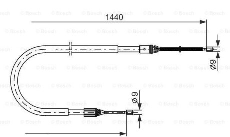 Трос, стояночная тормозная система - (7700424470, 7700834651) BOSCH 1987477475