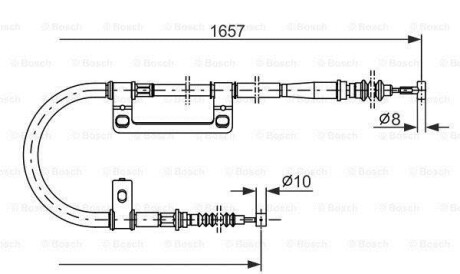 Трос, стояночная тормозная система - (ga5r44410c) BOSCH 1987477501