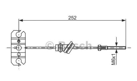 Трос, стояночная тормозная система - (gj2144150, ga5r44150c, cc2944150) BOSCH 1987477503