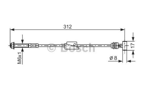 Трос, стояночная тормозная система - (1004542, 1079068, 1151332) BOSCH 1 987 477 517