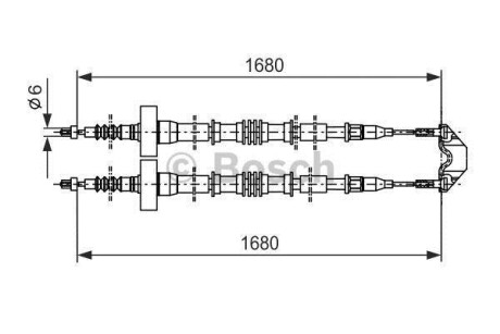 Трос, стояночная тормозная система - (0522002, 0522004, 09223133) BOSCH 1 987 477 528