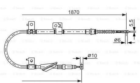 Трос, стояночная тормозная система - (47560SN7953, 47560SN7952) BOSCH 1987477602