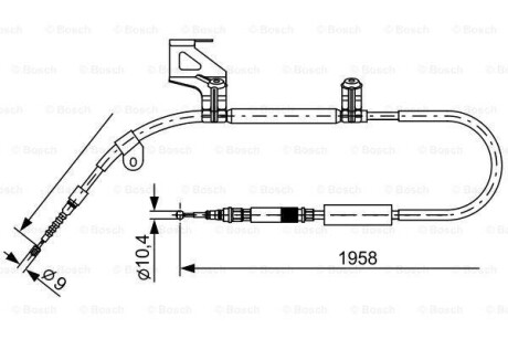 Трос, стояночная тормозная система - (4B0609721D, 4B0609721J, 4B0609721K) BOSCH 1987477603