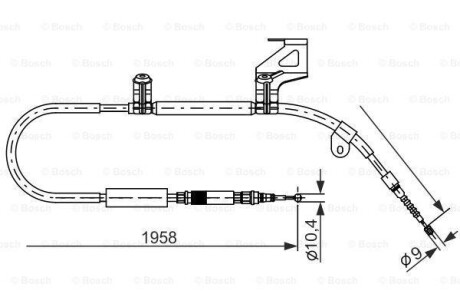 Трос, стояночная тормозная система - (4B0609722Q, 4B0609722L, 4B0609722N) BOSCH 1 987 477 604