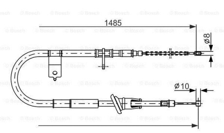 Трос, стояночная тормозная система - (5976022100, 5976022110, 5976025000) BOSCH 1987477612