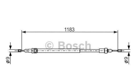 Трос, стояночная тормозная система - (7700422532) BOSCH 1987477638