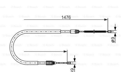 Трос, стояночная тормозная система - (7700424468, 7700834655) BOSCH 1987477639