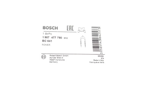 Фото 2 - Трос ручного гальма BOSCH 1 987 477 790 (1987477790)