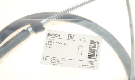 Фото 2 - Трос ручного гальма BOSCH 1 987 477 806 (1987477806)