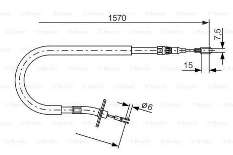 Трос, стояночная тормозная система - (9044200585, A9044200585) BOSCH 1 987 477 860