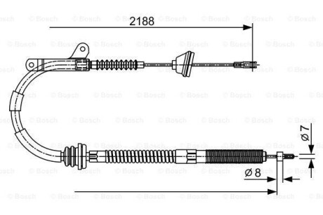 Трос, стояночная тормозная система - (1329833, 3530621, 6819061) BOSCH 1 987 477 879