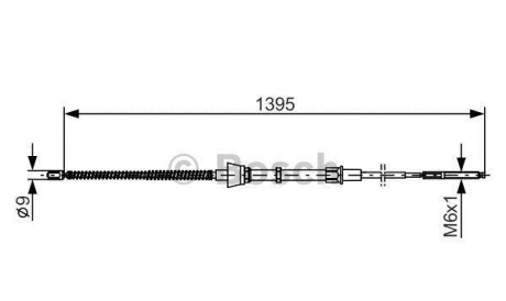Трос, стояночная тормозная система - (6X0609721C, 6X0609721F, 6X0609721H) BOSCH 1987477883