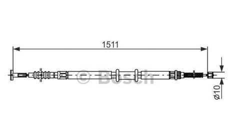 Трос, стояночная тормозная система - (46847417) BOSCH 1987477968