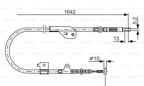 Трос, стояночная тормозная система - (365319F510, 365319F000, 365312F000) BOSCH 1987477981