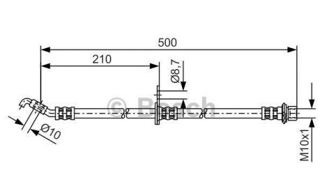 Тормозной шланг - (9094702E17, 9094702D56, 9094702F63) BOSCH 1987481379