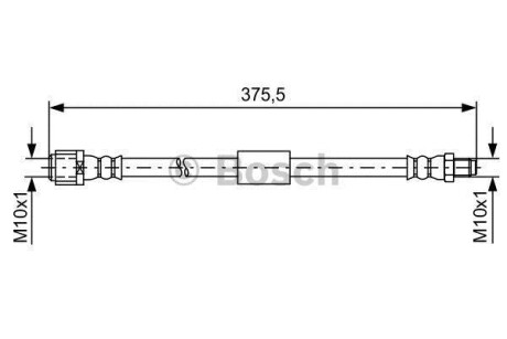 Шланг тормозной mb w212 380мм - (2124200448, A2124200448) BOSCH 1987481608