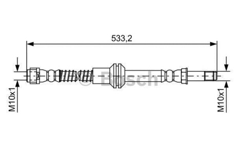 1 987 481 609_шланг тормозной передний! \ MB C218 11>/W212/S212 09> L=535 - BOSCH 1987481609