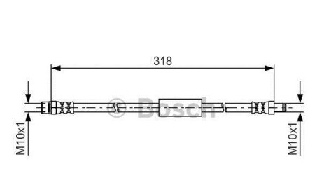 Шланг тормозной bmw f01 318мм - (34326789263) BOSCH 1987481618