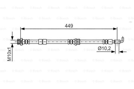 Шланг тормозной MAZDA CX-7 2.3 MZR DISI - (eg2343980c, eg2343980a, eg2343980b) BOSCH 1987481722