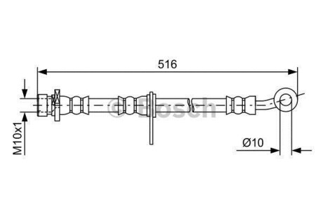 Шланг тормозной HONDA ACCORD 08- 495мм. перед. лев. - BOSCH 1987481729