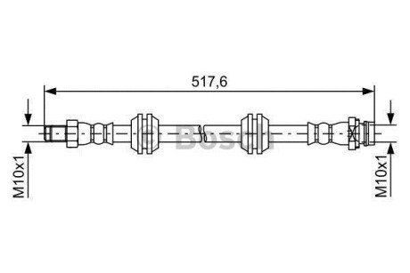 Шланг тормозной LAND ROVER FREELANDER -10 490мм.зад. - (lr008149, lroo8149, lr001037) BOSCH 1987481731