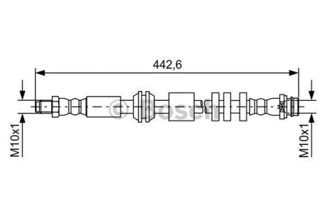 Шланг тормозной LAND ROVER FREELANDER -10 415мм.перед. - (lr001036, lr006689, lr008148) BOSCH 1987481732