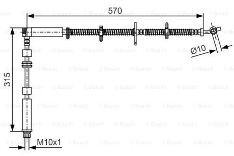 Гальмівний шланг LAND ROVER Discovery FL 2,7-5,0 09>> - (shb500039, lr018107, lr052214) BOSCH 1987481A63