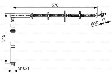 Гальмівний шланг LAND ROVER Discovery FR 2,7-5,0 09>> - (lr013741, lr020007, lr044357) BOSCH 1987481A64