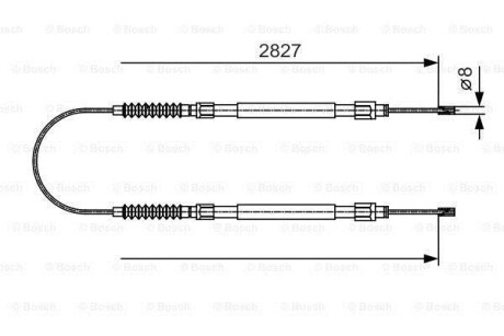 Трос, стояночная тормозная система - (1336889080, 4745V6, 1330066080) BOSCH 1 987 482 006