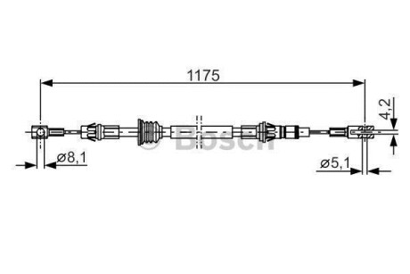 Трос, стояночная тормозная система - (8200021935, 8200694124, 3640200Q0A) BOSCH 1 987 482 012