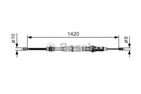 Трос, стояночная тормозная система - (3640000QAA, 4500251, 7700311217) BOSCH 1 987 482 013