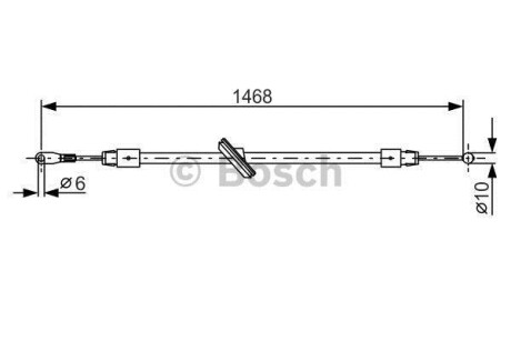 Трос, стояночная тормозная система - (2E0609701R, 2E3609701R) BOSCH 1 987 482 027