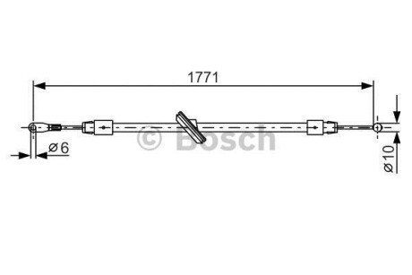 Трос, стояночная тормозная система - (2E0609701P, 9064202685) BOSCH 1 987 482 030