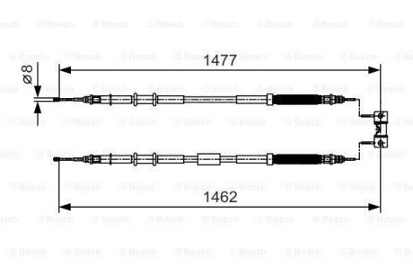 Трос, стояночная тормозная система - (13214179, 13255757, 13332849) BOSCH 1 987 482 037