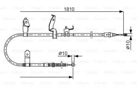 Трос, стояночная тормозная система - (c23644410C, C23644410D, C23644410E) BOSCH 1 987 482 052