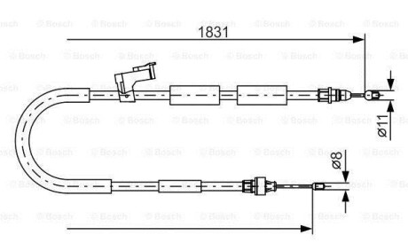 Трос, стояночная тормозная система - (bp4k44420k, bp4k44420e, bp4k44420f) BOSCH 1987482058