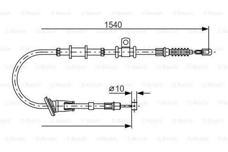 Трос, стояночная тормозная система - (mr915064, mr475556) BOSCH 1 987 482 065