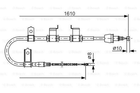 Трос, стояночная тормозная система - (597701C300, 597601C300) BOSCH 1 987 482 070