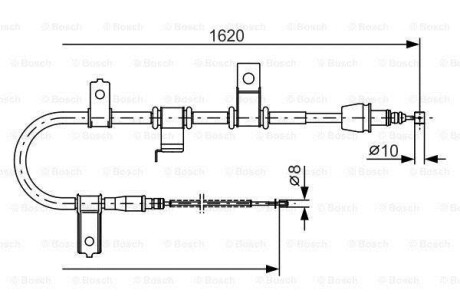 Трос, стояночная тормозная система - (597701C300, 597601C300) BOSCH 1 987 482 071