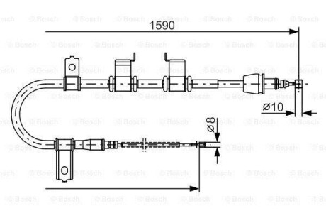 Трос, стояночная тормозная система - (597601C000) BOSCH 1 987 482 072