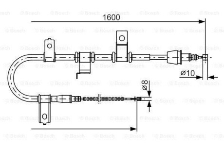 Трос, стояночная тормозная система - (597701C000) BOSCH 1 987 482 073