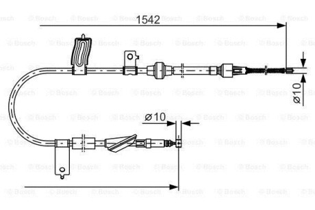 Трос, стояночная тормозная система - (47510S04A01, 47510S04A02, 47510S5AJ04) BOSCH 1 987 482 084