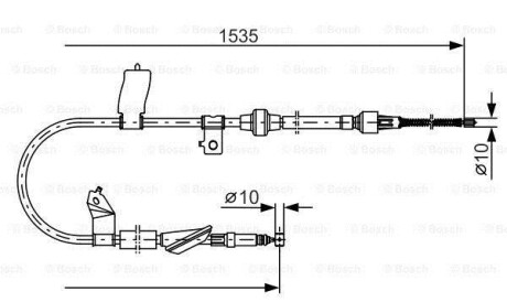 Трос, стояночная тормозная система - (47560S04A02, 47560S04003, 47560S04013) BOSCH 1987482085