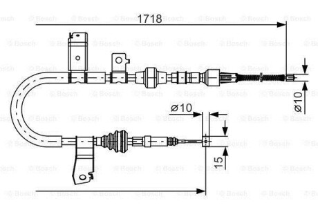 Трос, стояночная тормозная система - (47510S10A03) BOSCH 1 987 482 086